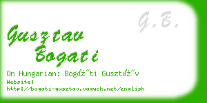 gusztav bogati business card